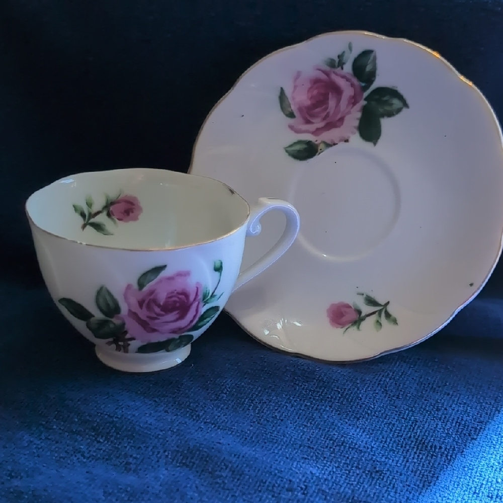 Floral Teacup and Saucer Set